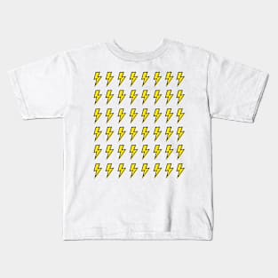 Yellow and Black Lightning Bolts Layered Pattern Kids T-Shirt